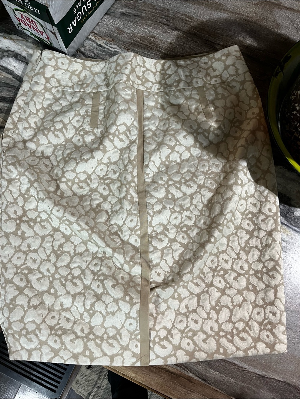 The Limited Cream Leopard Jacquard Pencil Skirt